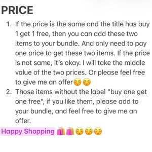 About the “Buy One Get One Free Promotional Tag”